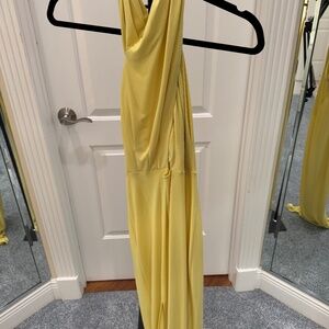 Maddison Gray Yellow Halter Neck Dress
